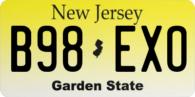 NJ license plate B98EXO