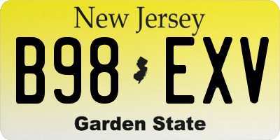 NJ license plate B98EXV