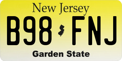 NJ license plate B98FNJ