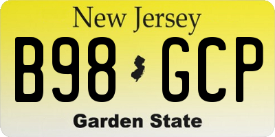 NJ license plate B98GCP