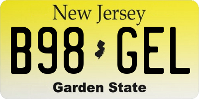 NJ license plate B98GEL