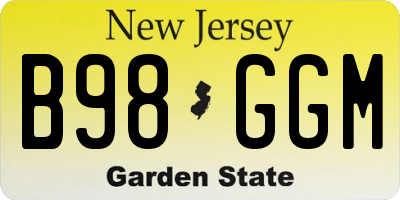 NJ license plate B98GGM