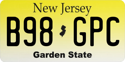 NJ license plate B98GPC