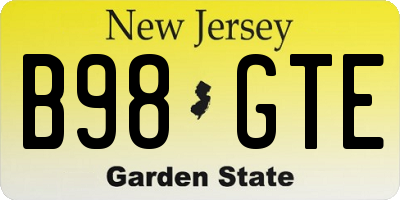 NJ license plate B98GTE