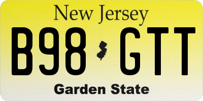 NJ license plate B98GTT