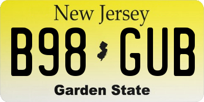 NJ license plate B98GUB