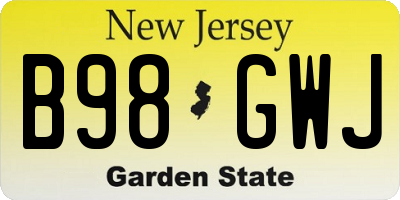 NJ license plate B98GWJ