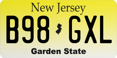 NJ license plate B98GXL