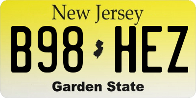 NJ license plate B98HEZ