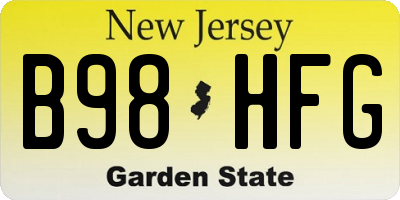 NJ license plate B98HFG