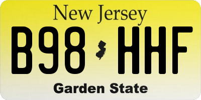 NJ license plate B98HHF