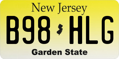 NJ license plate B98HLG