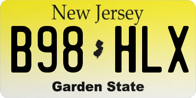 NJ license plate B98HLX