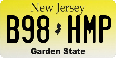 NJ license plate B98HMP