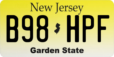 NJ license plate B98HPF