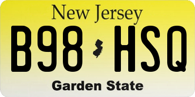 NJ license plate B98HSQ