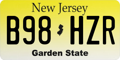 NJ license plate B98HZR