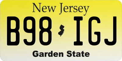NJ license plate B98IGJ