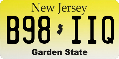 NJ license plate B98IIQ