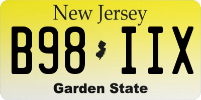 NJ license plate B98IIX