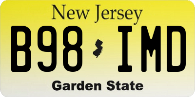 NJ license plate B98IMD