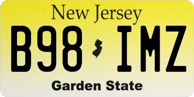 NJ license plate B98IMZ