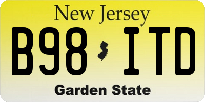 NJ license plate B98ITD