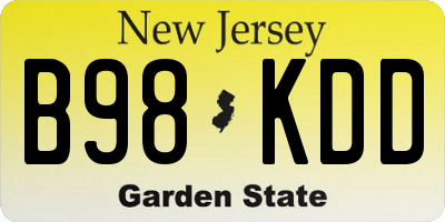 NJ license plate B98KDD