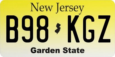 NJ license plate B98KGZ
