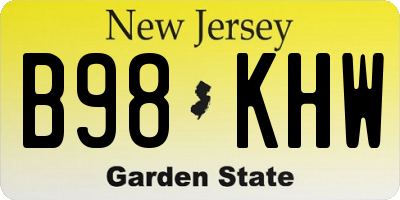 NJ license plate B98KHW