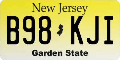 NJ license plate B98KJI