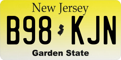 NJ license plate B98KJN