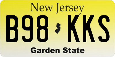 NJ license plate B98KKS