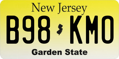 NJ license plate B98KMO