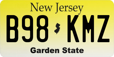 NJ license plate B98KMZ