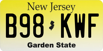 NJ license plate B98KWF