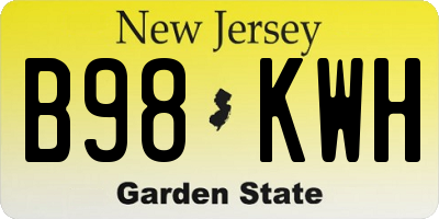 NJ license plate B98KWH