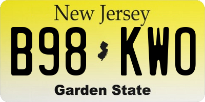 NJ license plate B98KWO