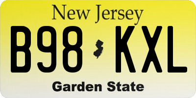 NJ license plate B98KXL