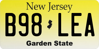 NJ license plate B98LEA