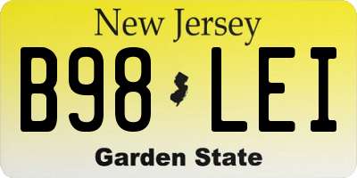 NJ license plate B98LEI