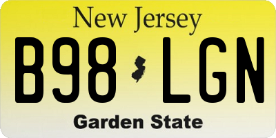 NJ license plate B98LGN