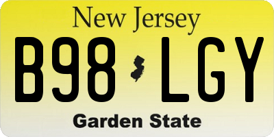 NJ license plate B98LGY