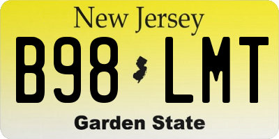 NJ license plate B98LMT