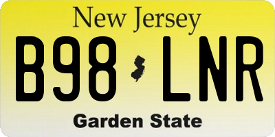 NJ license plate B98LNR