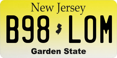 NJ license plate B98LOM