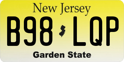 NJ license plate B98LQP