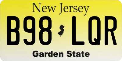 NJ license plate B98LQR