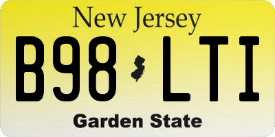 NJ license plate B98LTI