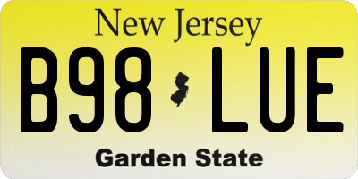 NJ license plate B98LUE